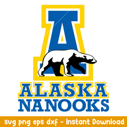 alaska nanooks logo svg, alaska nanooks svg, ncaa svg, png dxf eps digital file