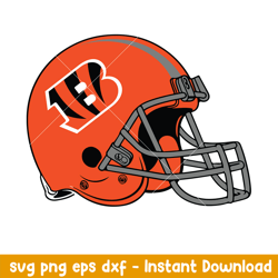 Helmet Cincinnati Bengals Svg, Cincinnati Bengals Svg, NFL Svg, Png Dxf Eps Digital File