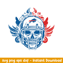 skull helmet buffalo bills floral svg, buffalo bills svg, nfl svg, png dxf eps digital file