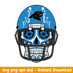 skull helmet carolina panthers svg, carolina panthers svg, nfl svg, png dxf eps digital file