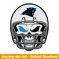 skull helmet carolina panthers team svg, carolina panthers svg, nfl svg, png dxf eps digital file