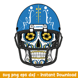 skull helmet patterns detroit lions svg, detroit lions svg, nfl svg, png dxf eps digital file