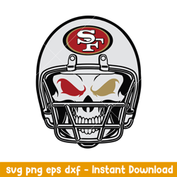 skull helmet san francisco 49ers svg, san francisco 49ers svg, nfl svg, png dxf eps digital file