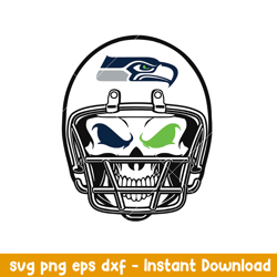 skull helmet seattle seahawks svg, seattle seahawks svg, nfl svg, png dxf eps digital file