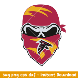 skull maks atlanta falcons svg, atlanta falcons svg, nfl svg, png dxf eps digital file