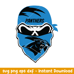 skull mask carolina panthers svg, carolina panthers svg, nfl svg, png dxf eps digital file