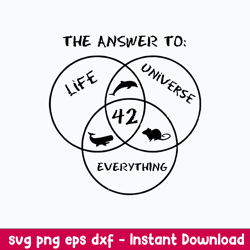 42 the answer to life universe everything svg, the answer svg, png dxf eps file