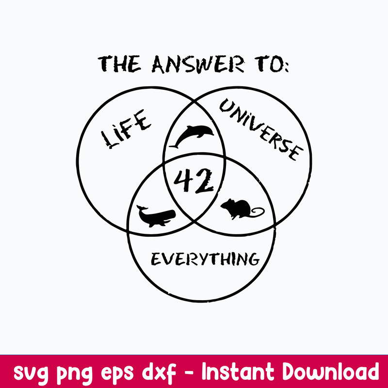 42 The Answer To Life Universe Everything Svg, The Answer Svg, Png Dxf Eps File.jpeg