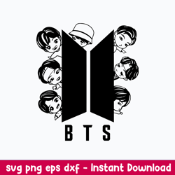adorable tinytan bts member svg, bts svg, kpop star svg, png dxf eps file