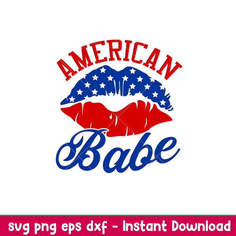 American Babe Lips, American Babe Lips Svg, 4th of July Svg, Patriotic Svg, Independence Day Svg, USA Svg, png,eps,dxf file.jpeg