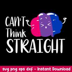 bisexual flag cant think straight svg, lgbt pride svg, png dxf eps file