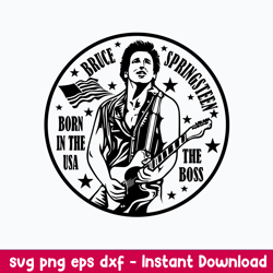 bruce springsteen born in the usa the boos svg, bruce springsteen usa svg, png dxf eps file