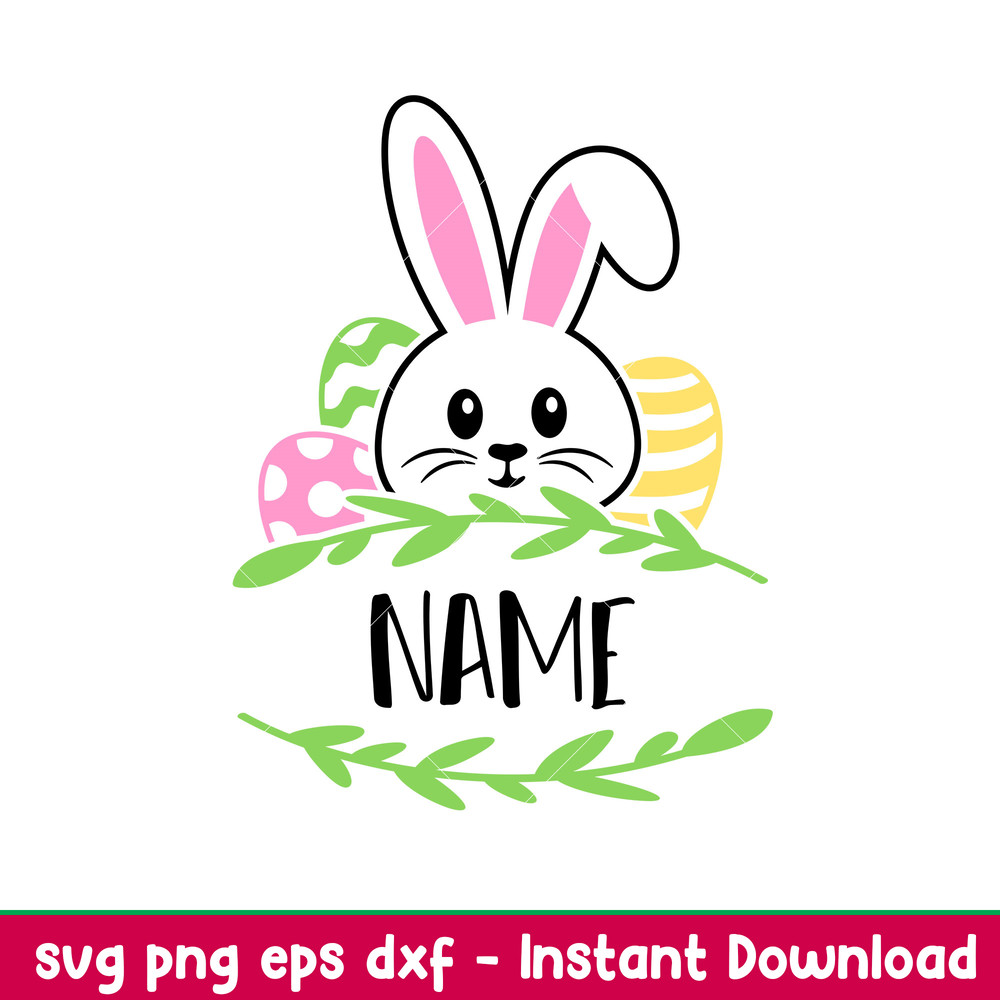 Bunny Boy Name Frame, Bunny Boy Name Frame Svg, Happy Easter Svg, Easter egg Svg, Spring Svg, png, dxf, eps file.jpeg