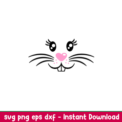 bunny face girl svg, easter bunny faces, easter bunny faces svg, happy easter svg, easter egg svg, spring svg,png, eps,