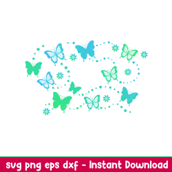 butterflies full wrap, butterflies full wrap svg, starbucks svg, coffee ring svg, cold cup svg, png,eps,dxf file