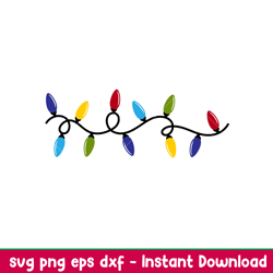 christmas lights, christmas lights svg, merry christmas svg, christmas tree svg, png, dxf, eps file