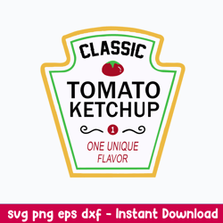 classic tomato ketchup one unique flavor svg, png dxf eps file