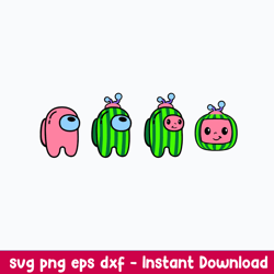 cocomelon among us svg, cocomelon svg, among us svg, png dxf eps file