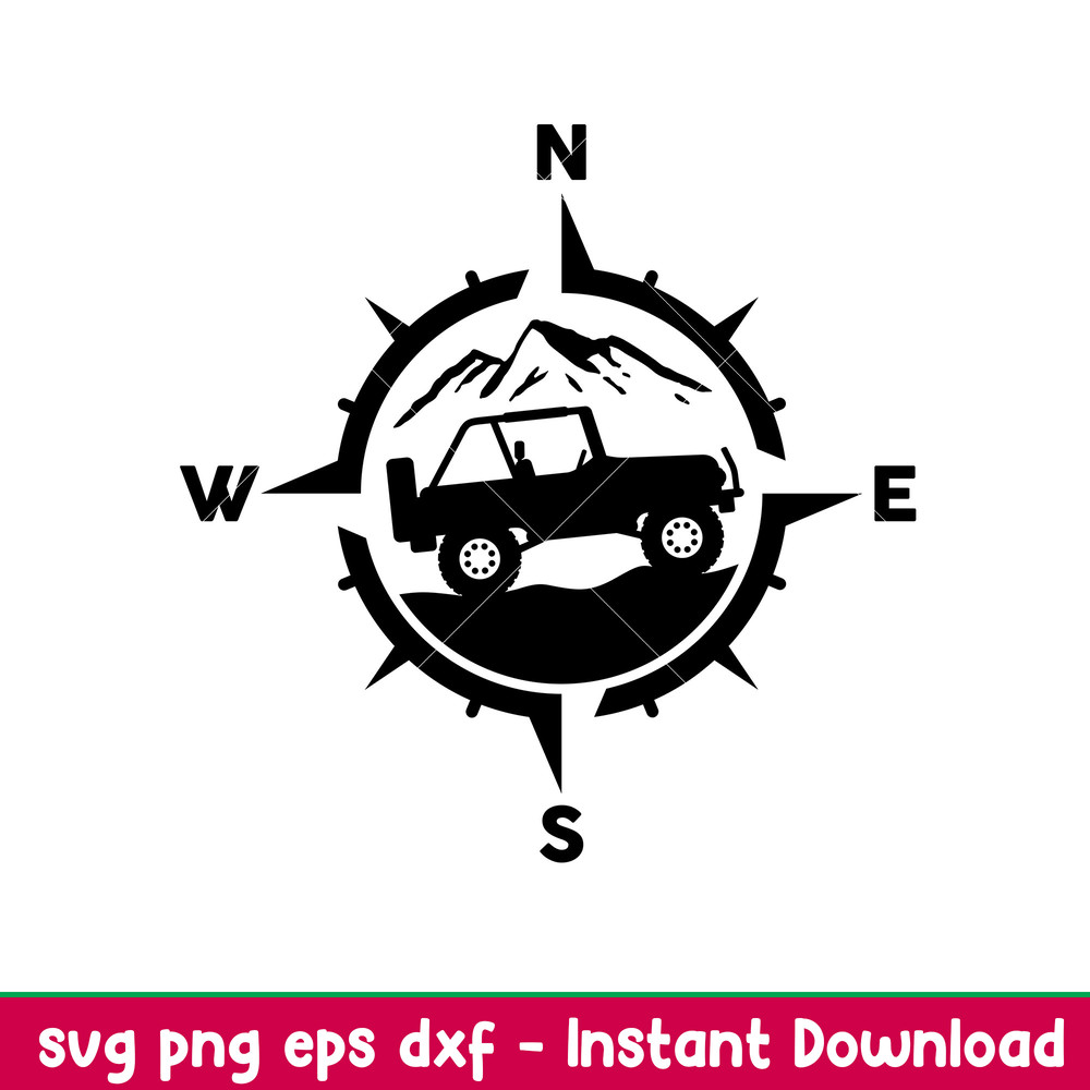 Compass Jeep, Compass Jeep Svg, Offroad Svg, Outdoors Svg, Outdoor Life Svg, png, eps, dxf file.jpeg