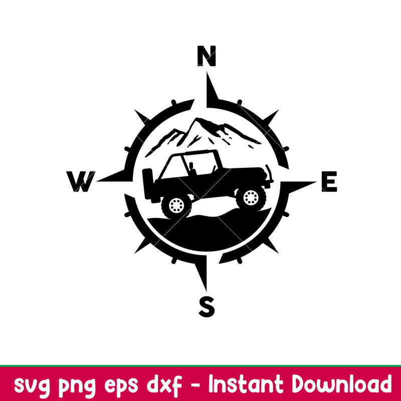 Compass Jeep, Compass Jeep Svg, Offroad Svg, Outdoors Svg, Outdoor Life Svg, png, eps, dxf file.jpeg