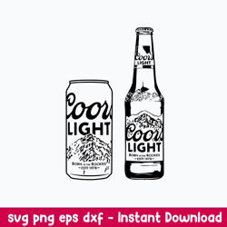 coors light bottle and can alcohol beer svg, coors light beer svg, coors light svg, png dxf eps file