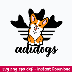 corgi adidogs svg, adidas svg, dog svg, png dxf eps file