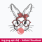 Cute Bunny Rabbit With Bandana Glasses Bubblegum Svg, Rabbit Svg, Png Dxf Eps File.jpeg