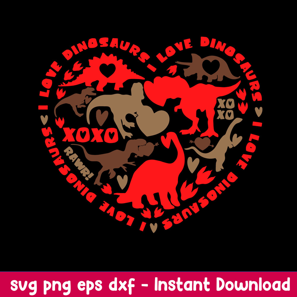 Dinosaur Heart Svg, Dinosaur Svg, Png Dxf Eps File.jpeg