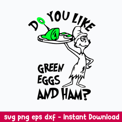 do you like green eggs and ham svg, dr. seuss svg, png dxf eps file