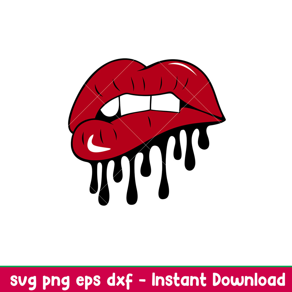 Dripping Lips, Dripping Lips Svg, Valentine’s Day Svg, Valentine Svg, Kiss Svg, png, dxf, eps file.jpeg