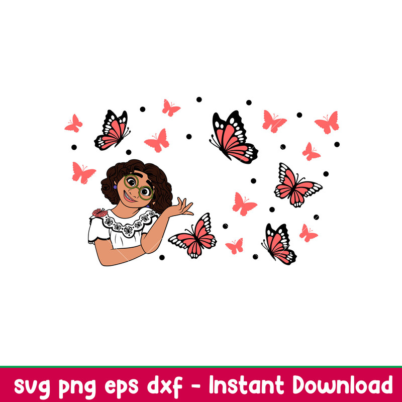 Encanto Butterfly Full Wrap, Ecanto Butterfly Full Wrap Svg, Starbucks Svg, Coffee Ring Svg, Cold Cup Svg,png,dxf,eps file.jpeg