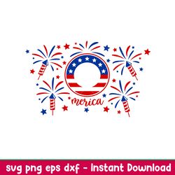fireworks american flag full wrap, fireworks american flag full wrap svg, starbucks svg, coffee ring svg, cold cup svg,p