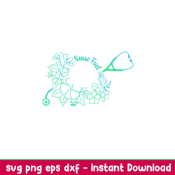 floral nurse fuel full wrap, floral nurse fuel full wrap svg, starbucks svg, coffee ring svg, cold cup svg, png, dxf,eps