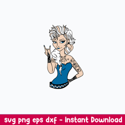 frozen elsa princess tattoo svg, frozen elsa svg, princces, disney svg, png dxf eps file