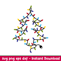 garland christmas tree, garland christmas tree svg, christmas lights svg, christmas svg,png,dxf,eps file