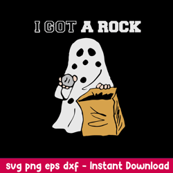 ghost i got a rock svg, ghost svg, png dxf eps file