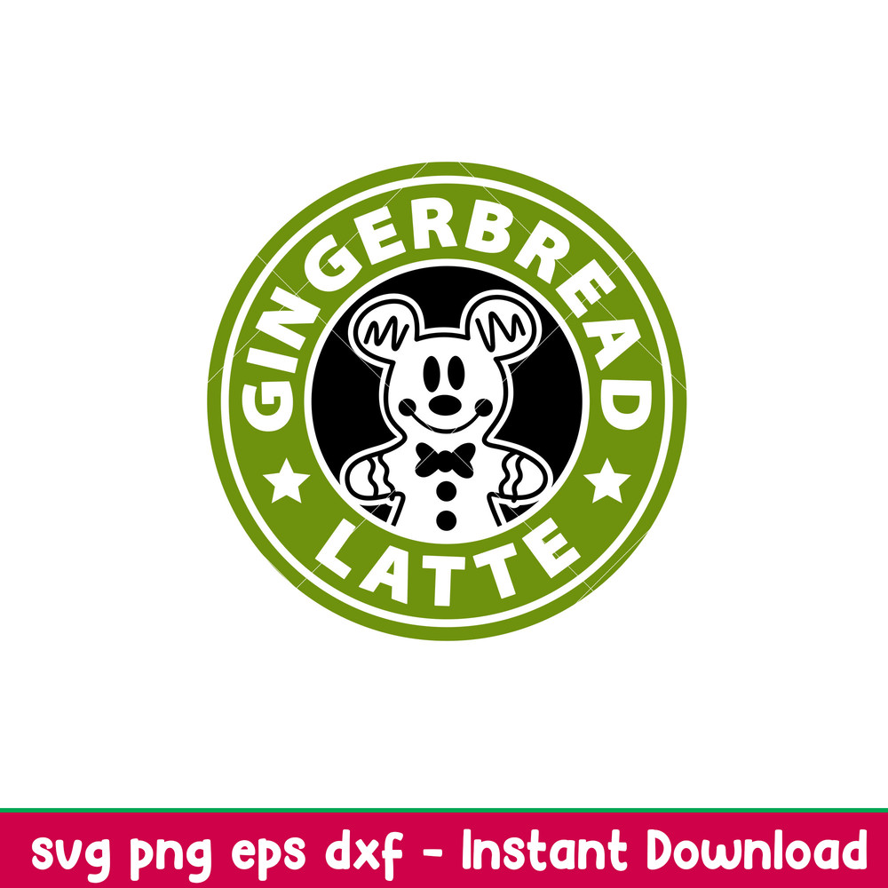 Gingerbread Latte Mickey, Gingerbread Latte Mickey Mouse Svg, Starbucks Svg, Coffee Ring Svg, Cold Cup Svg,png,dxf,eps file.jpeg