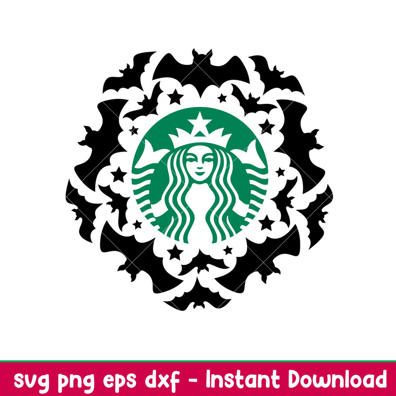 Halloween Bat Wreath, Halloween Bat Starbucks Wreath Svg, Halloween Svg,png,dxf,eps file.jpeg