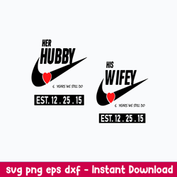 hubby _ wifey couple svg, nike svg, png dxf eps file