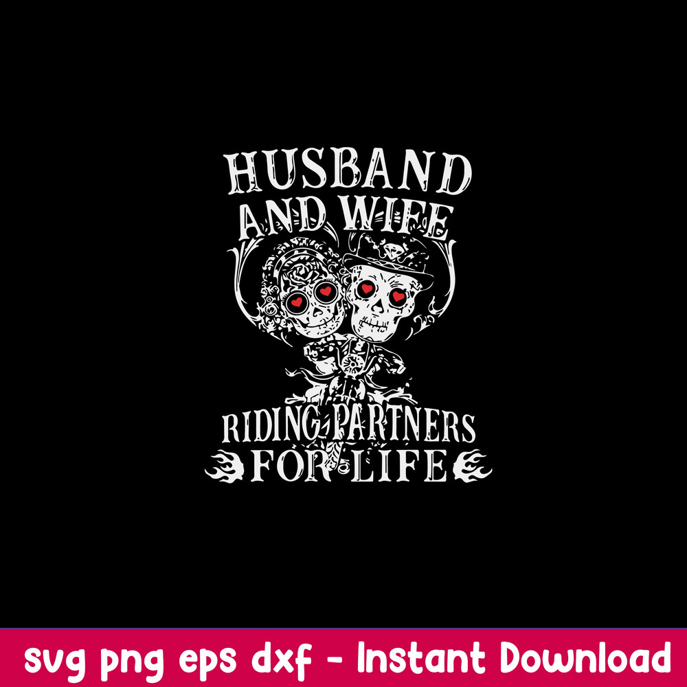 Husband And Wife Riding Partners For Life Svg, Funny Svg, Png Dxf Eps File.jpeg