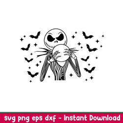 jack skellington full wrap, jack full wrap svg, starbucks svg, coffee ring svg, cold cup svg, png, dxf, eps file