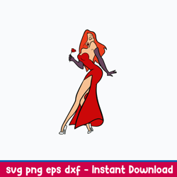 jessica rabbit svg, jessica svg, disney svg, png dxf eps file