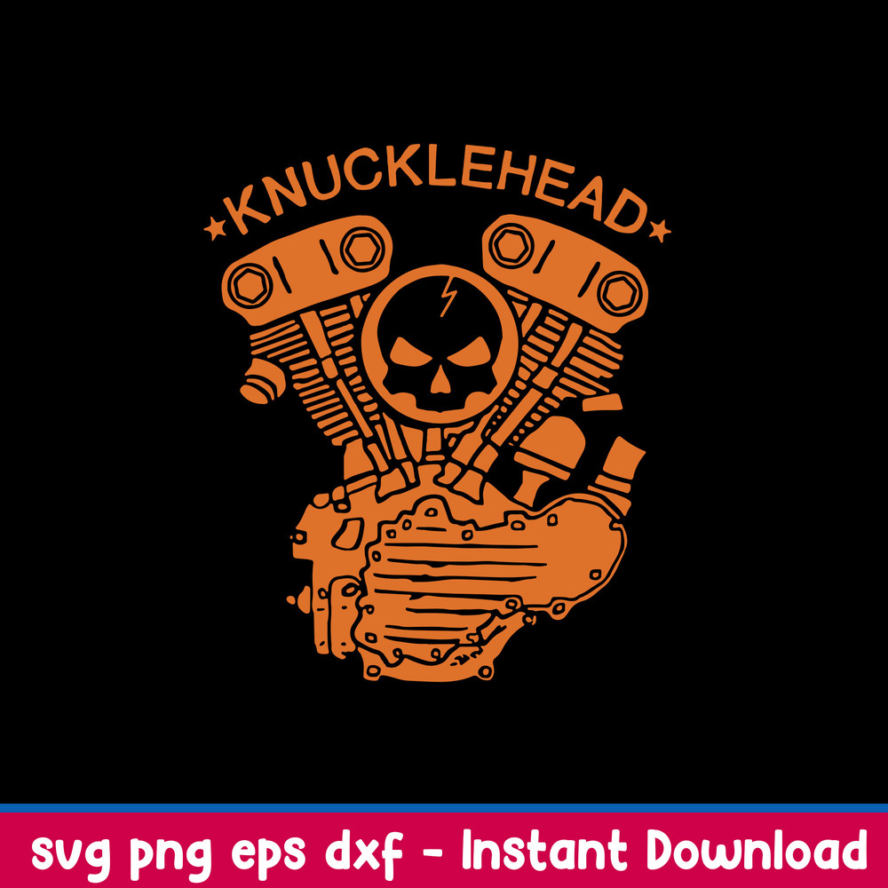 Knucklehead Motorcycle Engine Svg, Skull Motorcycle Svg, Png Dxf Eps File.jpeg