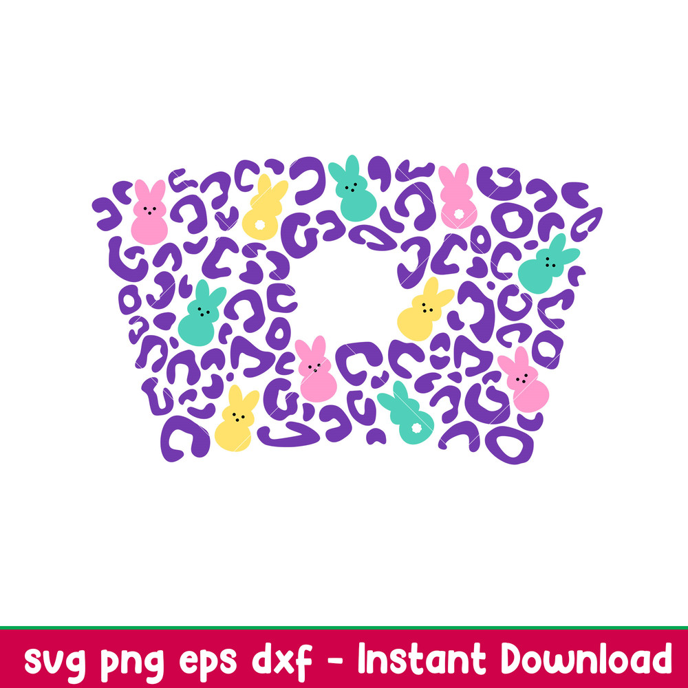 Leopard Easter Full Wrap, Leopard Easter Full Wrap Svg, Starbucks Svg, Coffee Ring Svg, Cold Cup Svg, png, dxf, eps file.jpeg