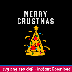 merry crustmas pizza lover xmas svg, christmas svg, png dxf eps file