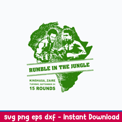 muhammad ali svg rumble in the jungle poster ali vs foreman svg, png dxf eps file