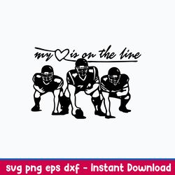 my heart is on the line svg, baseball svg, png dxf eps file