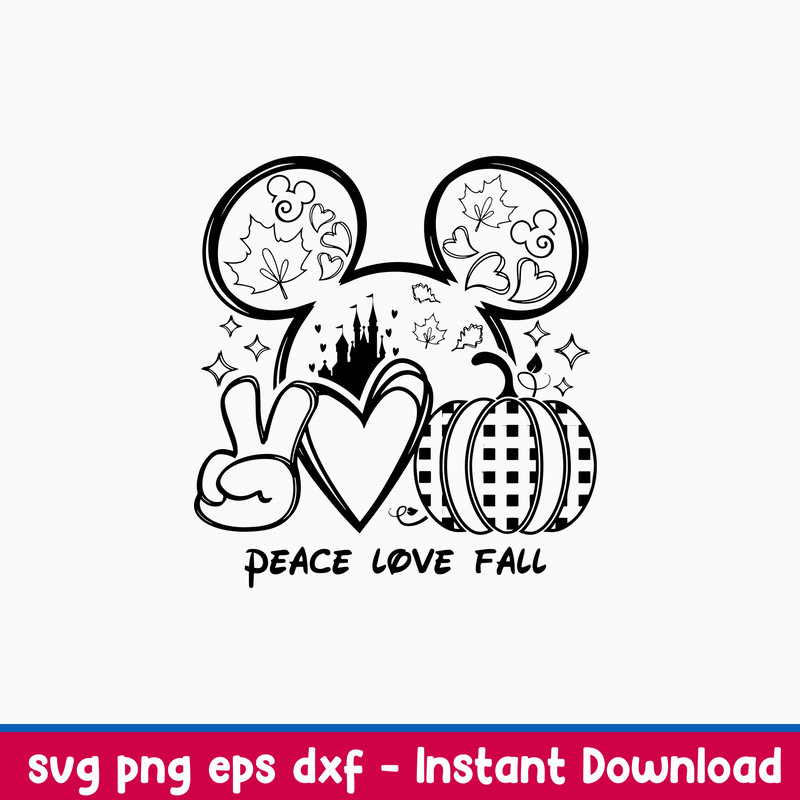 Peace Love Fall Svg, Disney Svg, Png Dxf Eps File.jpeg