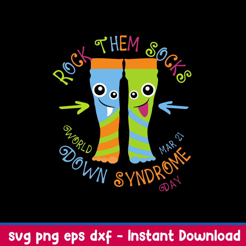 Rock Them Socks World Down Syndrome Awareness Day Svg, Png Dxf Eps File.jpeg