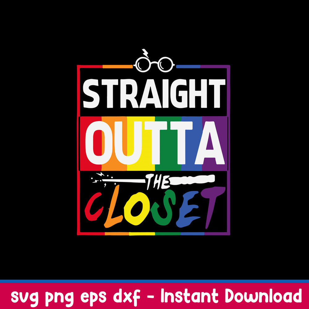 Straight Outta Closet Happy Pride Month Svg, Png Dxf Eps File.jpeg
